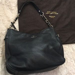 Kate Spade Black Pebbled Leather Hobo Bag